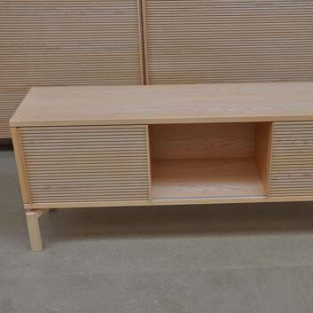 Office sideboard with sliding doors.